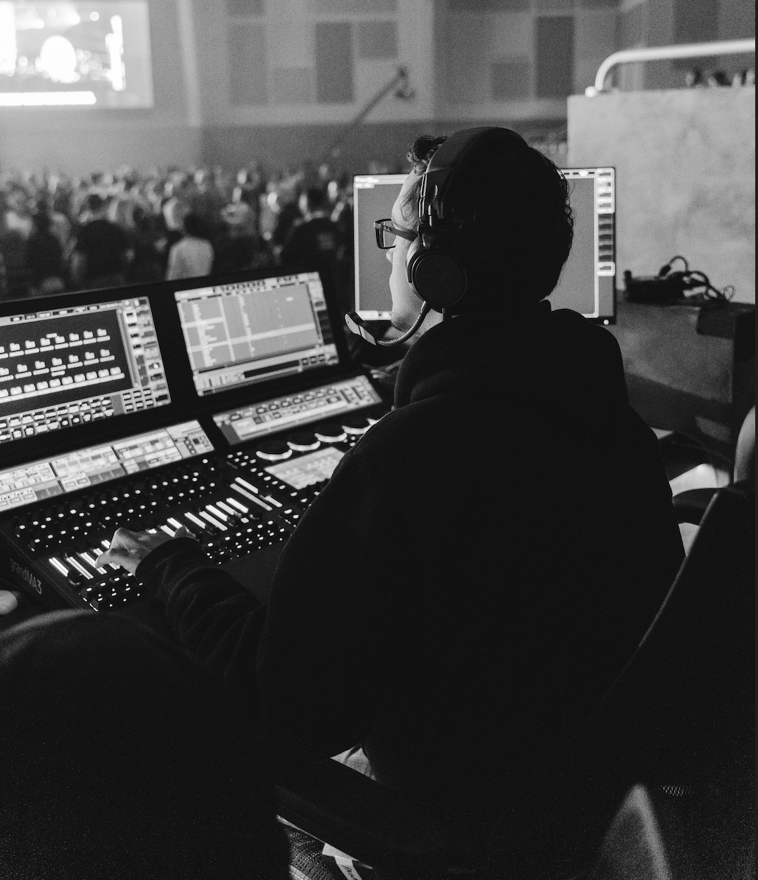 Michael Pagan at a lighting console